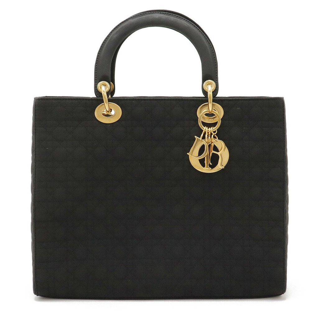Christian Dior Lady Cannage handbag tote bag leather black
